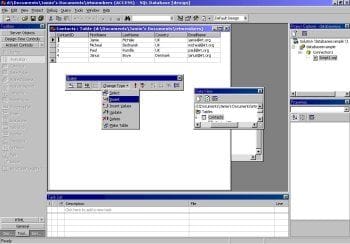 Working with a database table